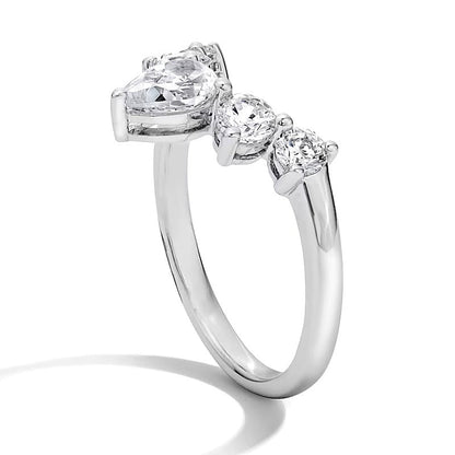 1.0 CT. TW tropfenförmiger Labordiamant Solitär Enhancer Ring in 14K Weißgold (F/VS2)