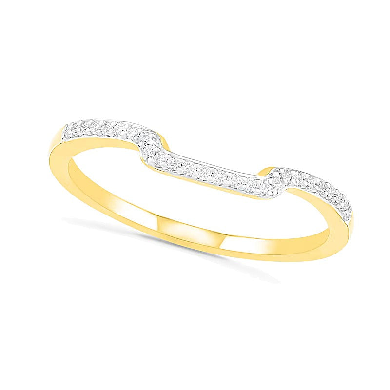 Komposit-Diamant Brautset mit quadratischem Rahmen und geteiltem Ringkopf 0,38 ct. Gesamtgewicht in 10K Gelbgold