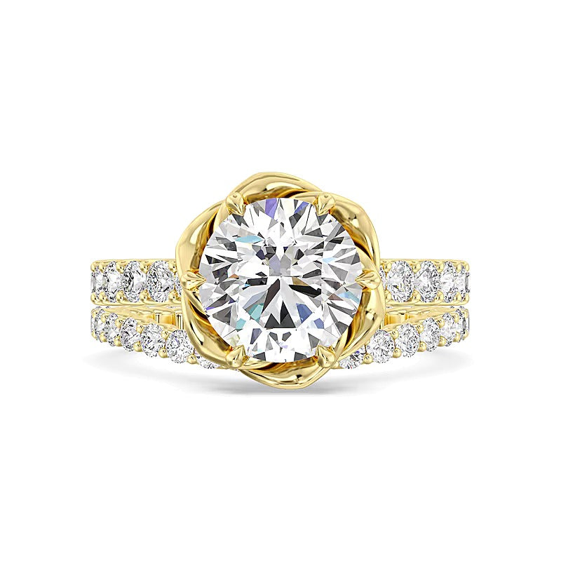 Enchanted Star Belle Verlobungsring 3.88 CT. Gesamtgewicht Labordiamant in 14K Gelbgold (F/VS2)