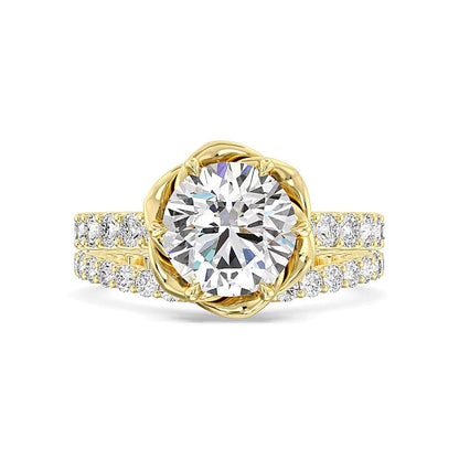 Enchanted Star Belle Verlobungsring 3.88 CT. Gesamtgewicht Labordiamant in 14K Gelbgold (F/VS2)