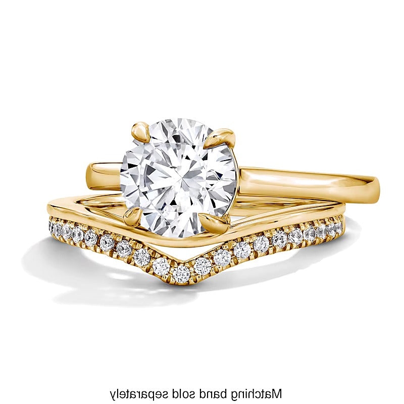 0.17 ct. Gesamtgewicht Memoire-Ring mit Labordiamanten im Chevron-Design in 14K Gelbgold (F/VS2)