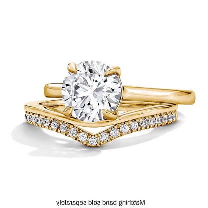 0.17 ct. Gesamtgewicht Memoire-Ring mit Labordiamanten im Chevron-Design in 14K Gelbgold (F/VS2)