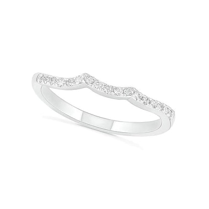 7,0 mm Aquamarin und 0,38 ct. Gesamtgewicht Diamant Bypass Brautset mit Blattdesign-Ringschiene in 10K Weißgold
