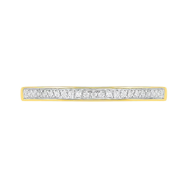 0.33 ct. Gesamtgewicht Diamant Brautset mit Blütenrahmen in 10K Gelbgold
