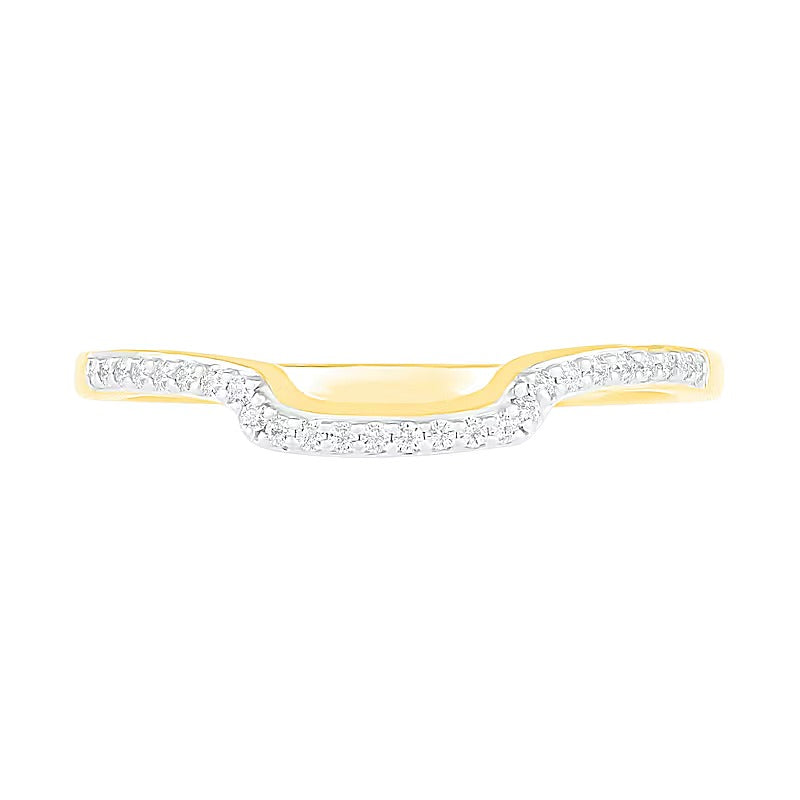 Komposit-Diamant Brautset mit quadratischem Rahmen und geteiltem Ringkopf 0,38 ct. Gesamtgewicht in 10K Gelbgold