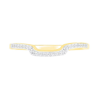 Komposit-Diamant Brautset mit quadratischem Rahmen und geteiltem Ringkopf 0,38 ct. Gesamtgewicht in 10K Gelbgold