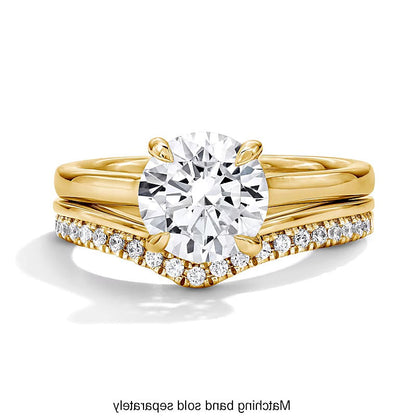 0.17 ct. Gesamtgewicht Memoire-Ring mit Labordiamanten im Chevron-Design in 14K Gelbgold (F/VS2)