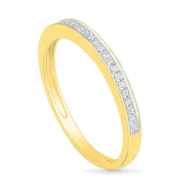 0.33 ct. Gesamtgewicht Diamant Brautset mit Blütenrahmen in 10K Gelbgold