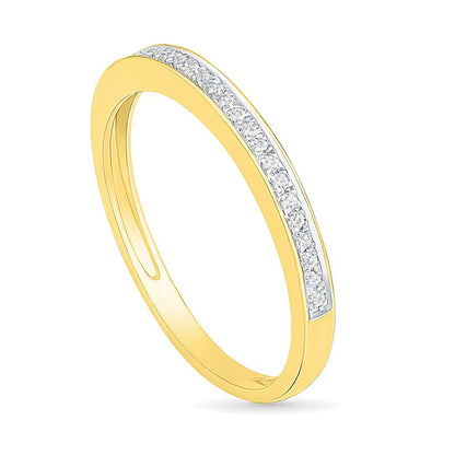 0.33 ct. Gesamtgewicht Diamant Brautset mit Blütenrahmen in 10K Gelbgold