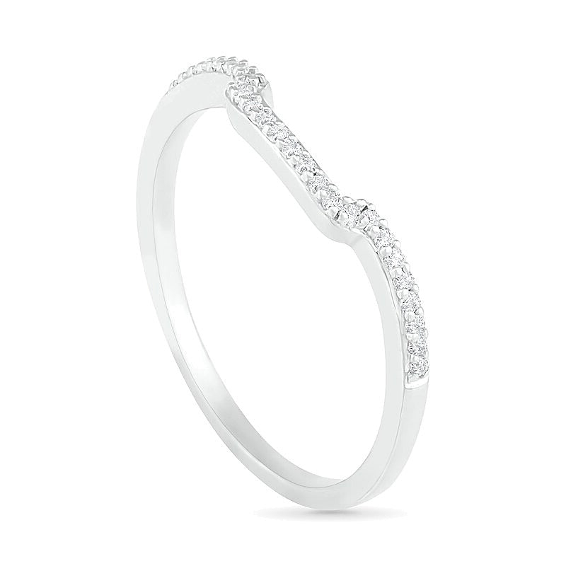 Brautset mit Diamanten im runden und Princess-Schliff 0,38 ct. Gesamtgewicht in 10K Weißgold für Damen