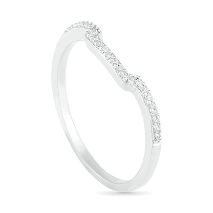 Brautset mit Diamanten im runden und Princess-Schliff 0,38 ct. Gesamtgewicht in 10K Weißgold für Damen