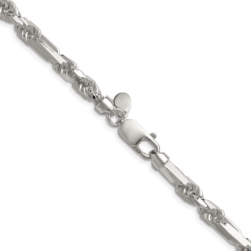 Sterlingsilber 6mm Diamantiert Figarope 26 Zoll Kette