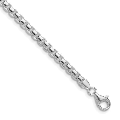Sterlingsilber Rhodiniert Poliert 4mm Rund Venezianer 30 Zoll Kette