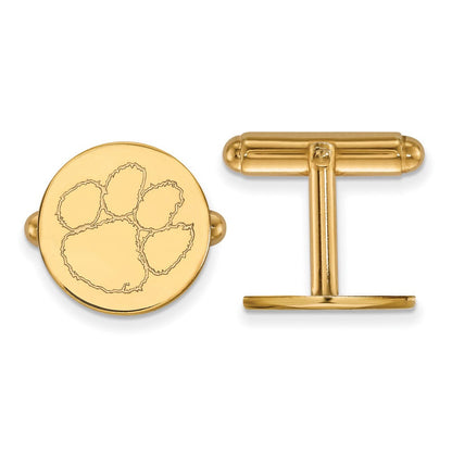 14K Gelbgold Gold Logoart Clemson University Tiger Paw Manschette Knöpfe