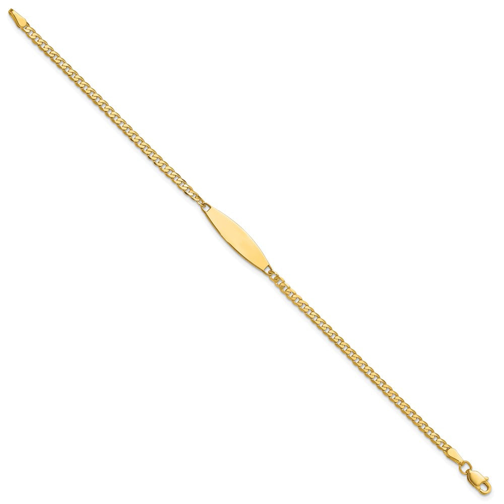 14K Gelbgold Poliert Massiv Kette/solid Platte Panzer Glieder 36x5.1mm Platte Id Armband