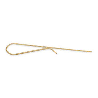 14K Gelbgold Herren Gerillt Gravierbar Krawatten Stab