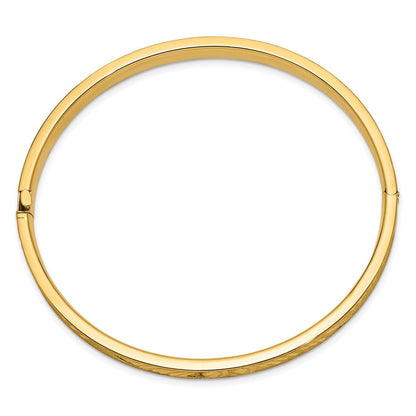 14K Gelbgold 4/16 Diamantiert Konkav 6.00mm Klappbar Oval Armreif Armband