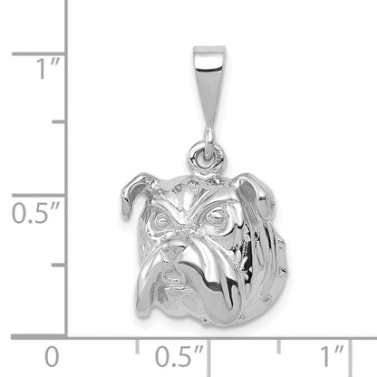 14K Weißgold Bulldogge-Anhänger
