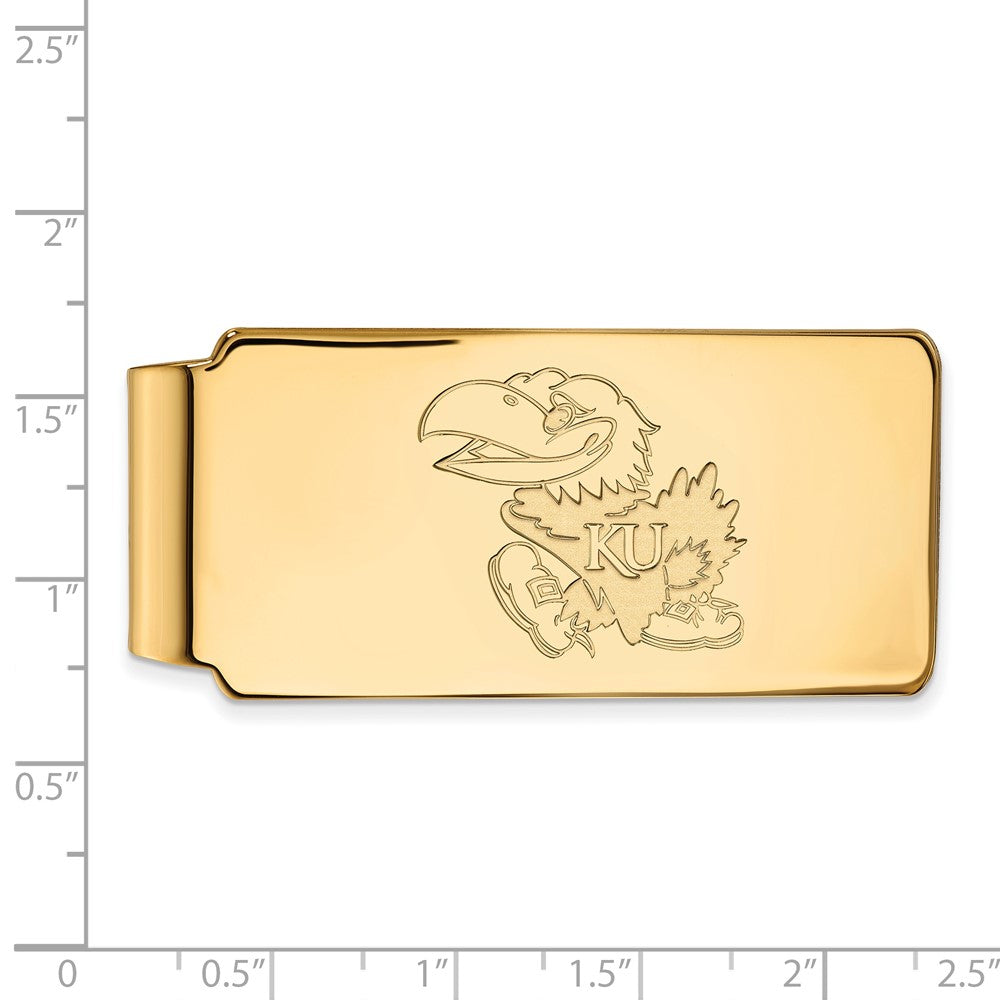 14K Gelbgold Gold Logoart University Of Kansas Jayhawk Geldklammer