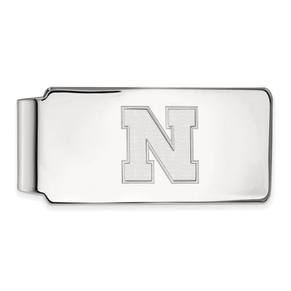 14K Weißgold Logoart University Of Nebraska Buchstabe N Geldklammer