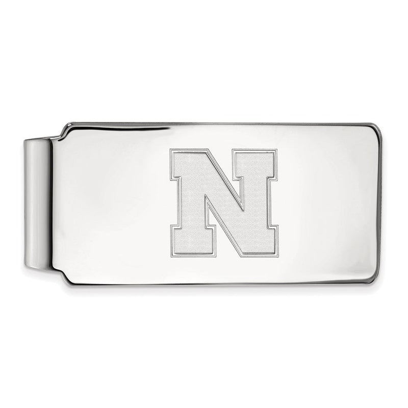 14K Weißgold Logoart University Of Nebraska Buchstabe N Geldklammer