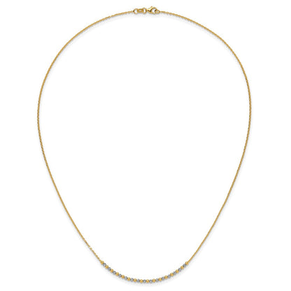 14K Bicolor Gold Bicolor Diamantiert Gekugelt 18 Zoll Halskette