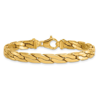 14K Gelbgold Poliert 6.3mm Leicht Fantasieglieder 7.5 Zoll Armband