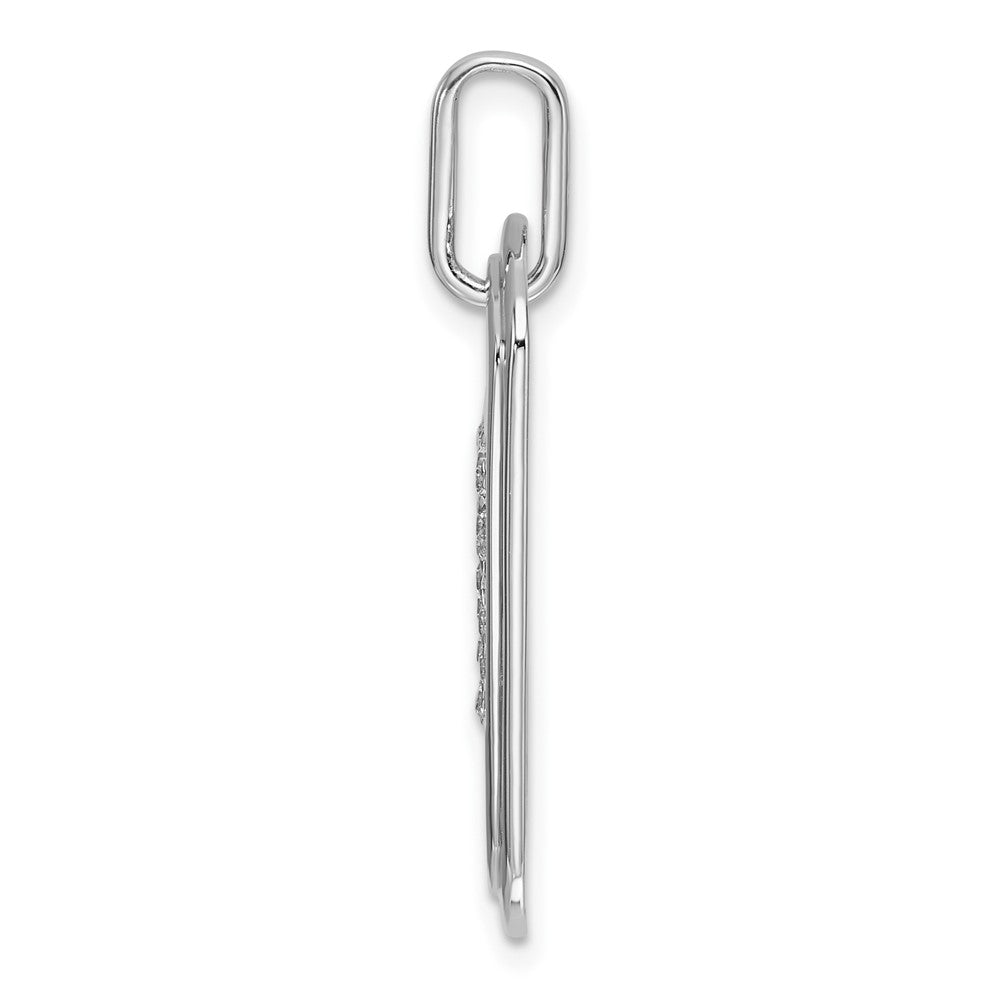 14K Weißgold Diamant-Buchstabe B Hundemarken-Charm