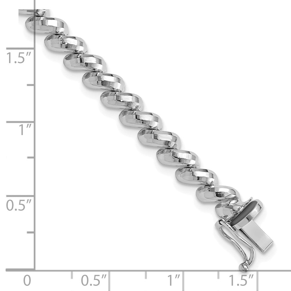 14K Weißgold Facettiert 5mm 7 Zoll San Marco Armband
