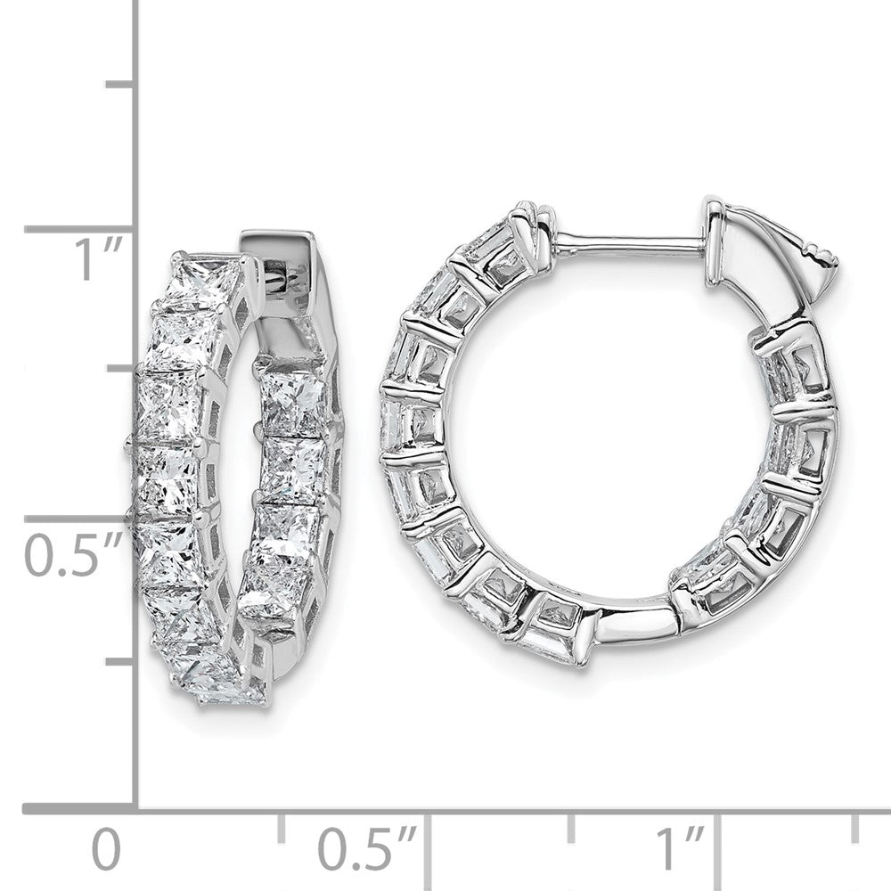 14K Weißgold Inside/Outside Creolen mit zertifizierten, im Labor gezüchteten Diamanten im Prinzessschliff, FGH, VS/SI