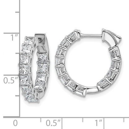 14K Weißgold Inside/Outside Creolen mit zertifizierten, im Labor gezüchteten Diamanten im Prinzessschliff, FGH, VS/SI