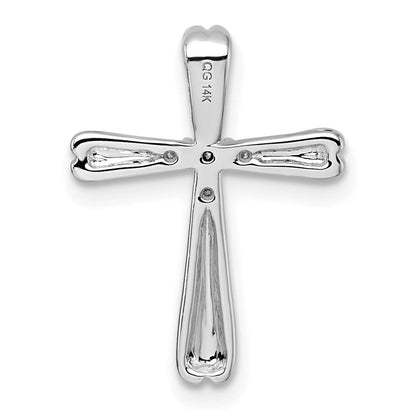 14K Weißgold 1/10 Karat Diamant 5-stone Kreuz Kette Anhänger
