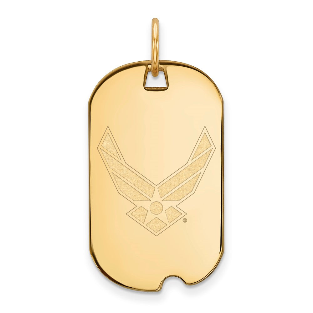 14K Gelbgold Gold Logoart U.s. Luft Kraft Klein Erkennungsmarke