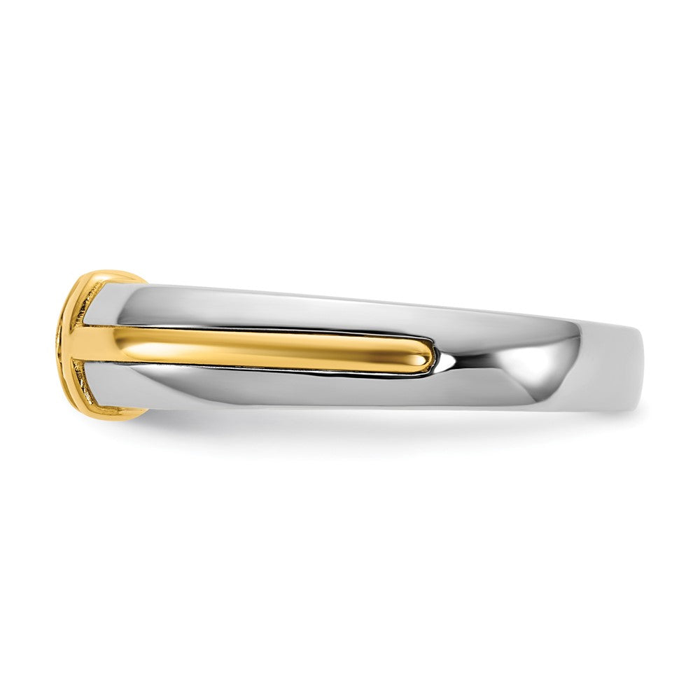 14K Bicolor Gold.5ct Herren Ehering Ring