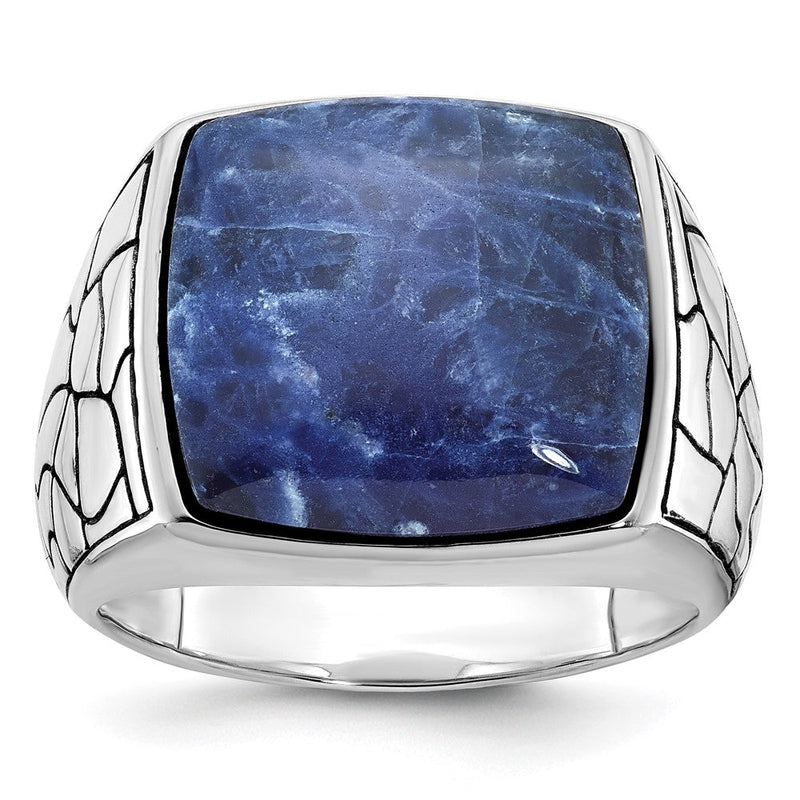 14K Weißgold Ibgoodman Herren Sodalite Ring