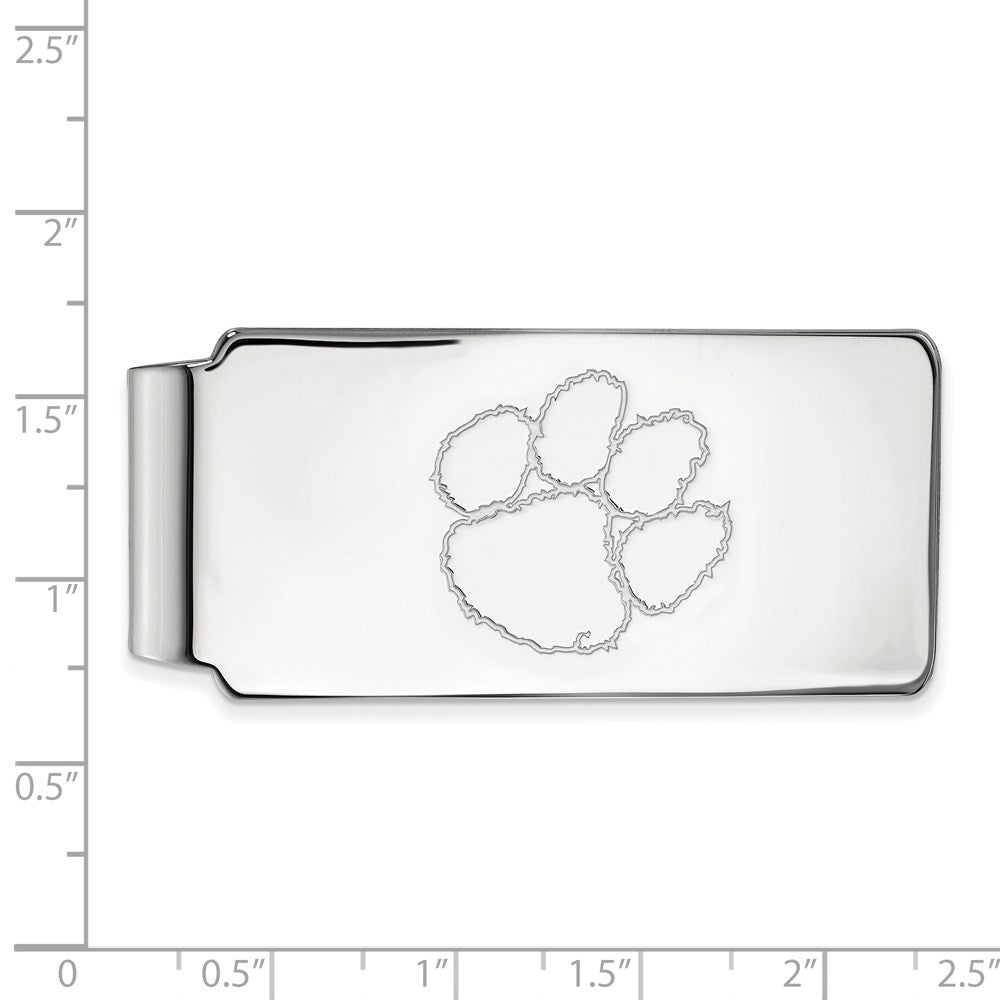 14K Weißgold Logoart Clemson University Tiger Paw Geldklammer