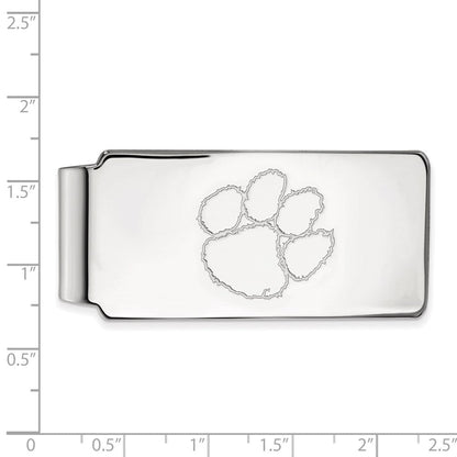 14K Weißgold Logoart Clemson University Tiger Paw Geldklammer