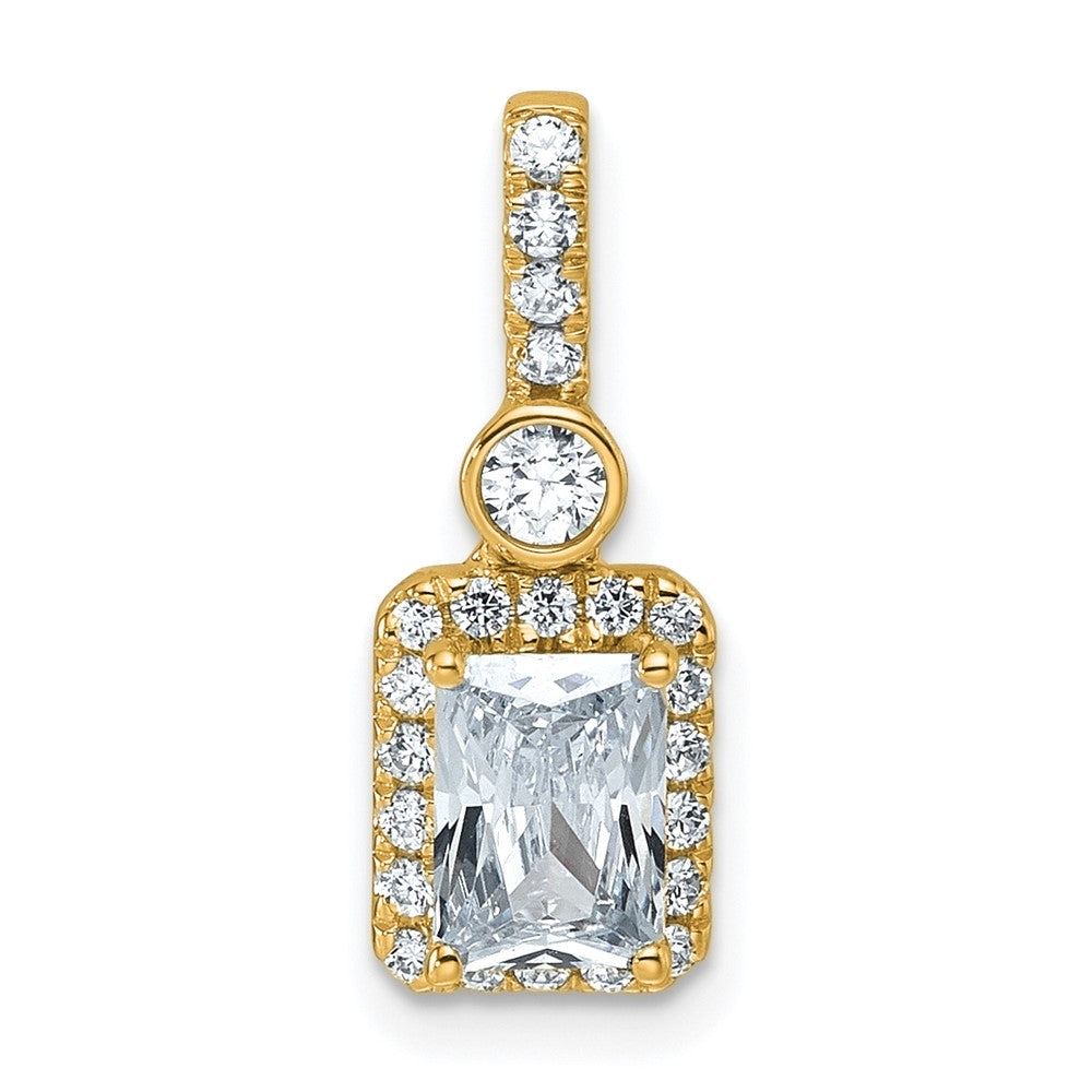 14K Gelbgold 1 Karat Zertifiziert Im Labor Gezüchtet Diamant Vs+ F+ Radiant Komplett Heiligenschein Anhänger