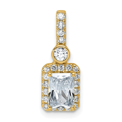 14K Gelbgold 1 Karat Zertifiziert Im Labor Gezüchtet Diamant Vs+ F+ Radiant Komplett Heiligenschein Anhänger