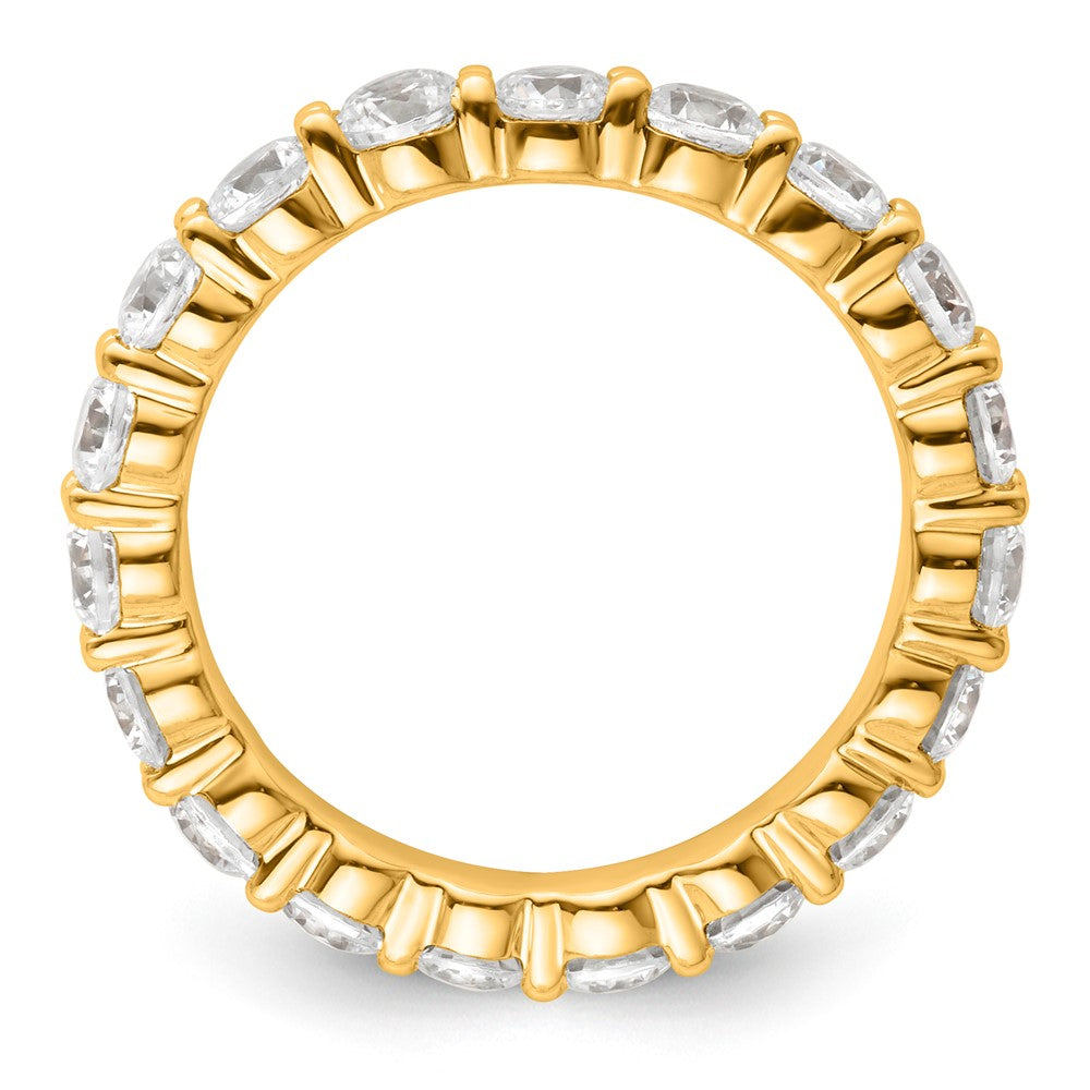 14K Gelbgold Memoire-Ehering mit 2K rundem, komplett kanalgefasstem, im Labor gezüchtetem Diamant VS+ F+, Größe 6