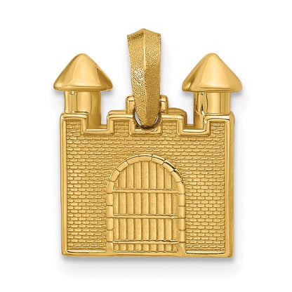 14K Gelbgold 2-D-Schloss-Anhänger
