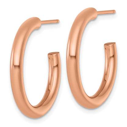 14K Gelbgold Poliert 3.0 X 25mm Röhre C-hoop Ohrstecker