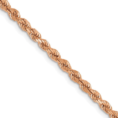 14K Roségold 2.75mm Diamantiert Kordel mit Karabinerverschluss Halskette