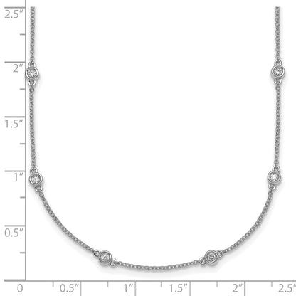 14K Weißgold Komplett 1/2 Karat Zargenfassung-set Diamant und Ankerkette Kette 20-station 20 Zoll Halskette