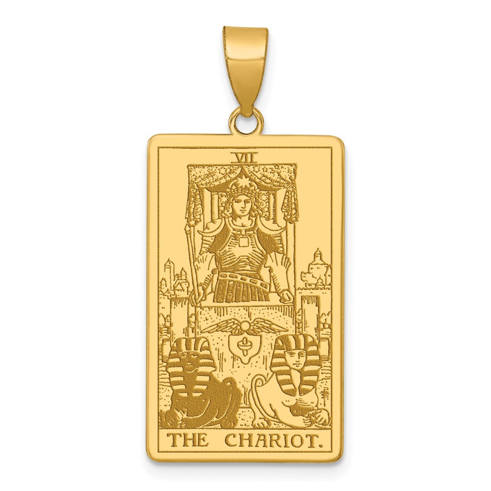 14K Gelbgold The Chariot Tarot Card Anhänger