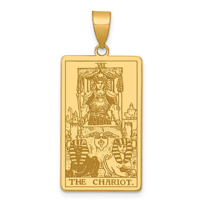 14K Gelbgold The Chariot Tarot Card Anhänger