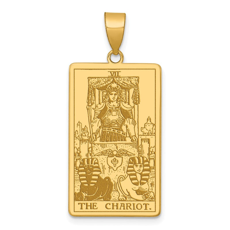 14K Gelbgold The Chariot Tarot Card Anhänger