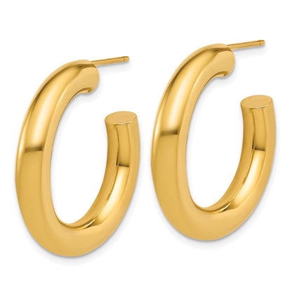 14K Gelbgold Poliert 5.0 X 30mm Röhre C-hoop Ohrstecker