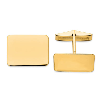 14K Gelbgold Herren Rectangular Manschette Knöpfe