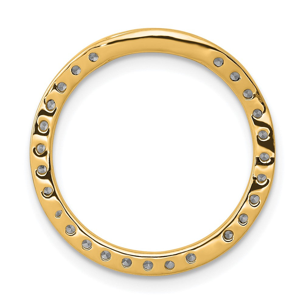 14K Gelbgold Poliert 1/2 Karat Diamant Kreis Kette Anhänger